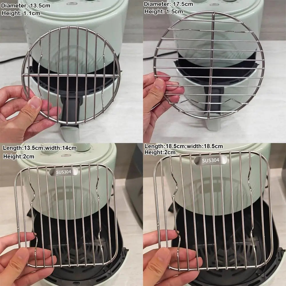 Round Square Cooking Rack Foot Thicken Air Fryer 304 Stainless Steel