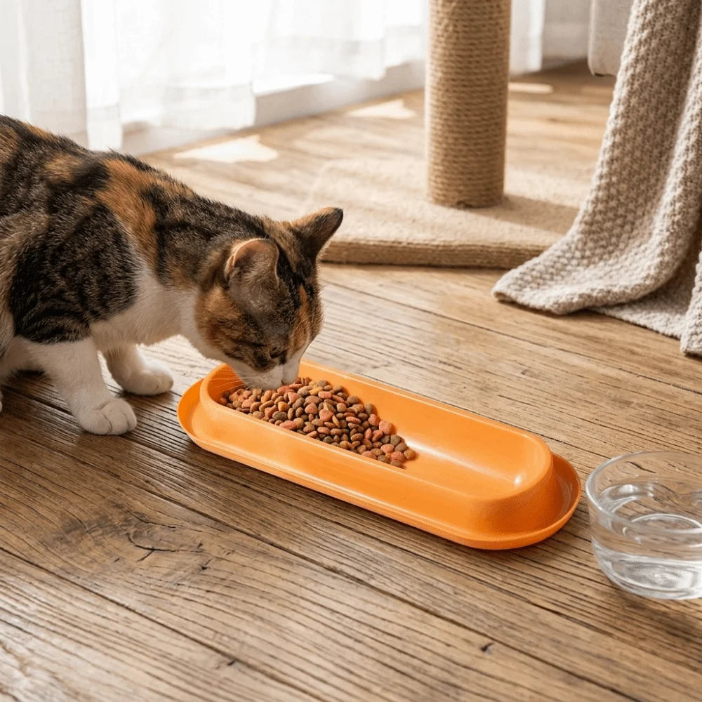 Pet Supplies Extra Long Pet Feeding Bowl Tilted Neck Protection Anti Slip Pet Bowl Large Capacity Cat Water Feeder Indoor Use Vue