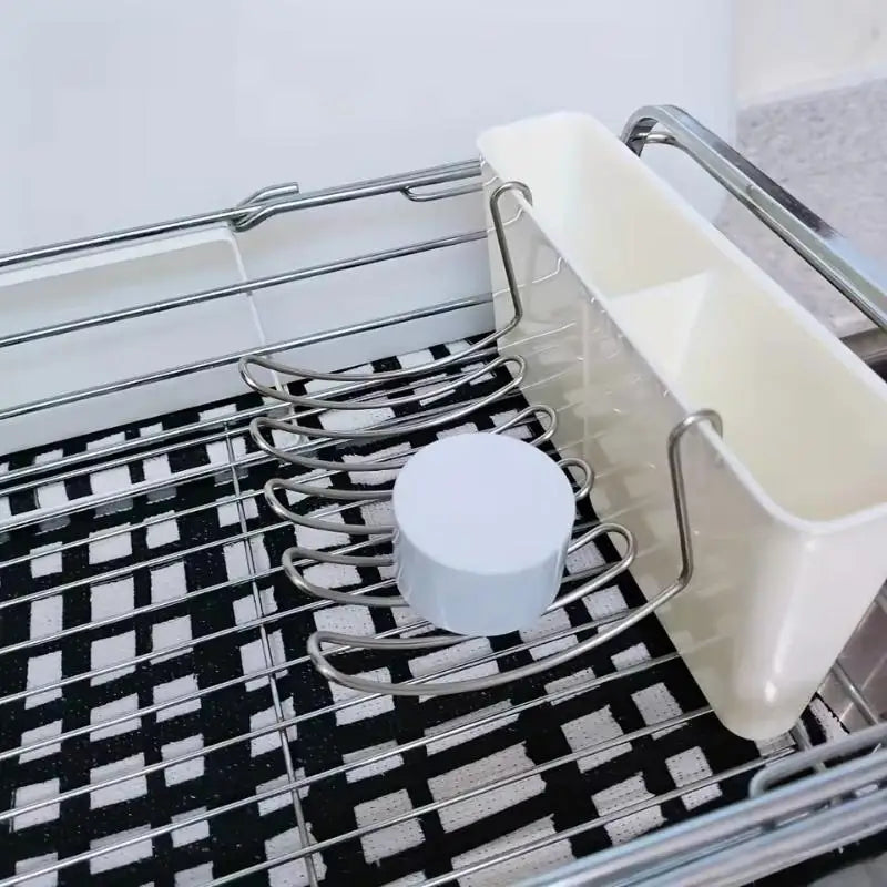 Wall Mounted Stainless Steel Soap Dish Drainer with Sink Caddy for Sponges Ideal for Small Kitchen Spaces Vue
