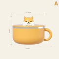 Cute Dog Instant Noodle Bowl Stainless Steel Lid Large Fruit Salad