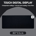 Dreamburgh Heated Mouse Pad Digital Display Waterproof 80×33cm Heated Mouse Pad Vue Black 80x33cm