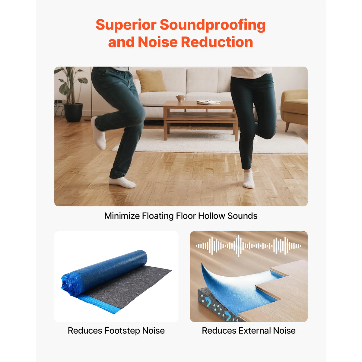 Floor Underlayment 2mm/3mm Vapor Barrier for Laminate & Vinyl Floor Underlayment Vue