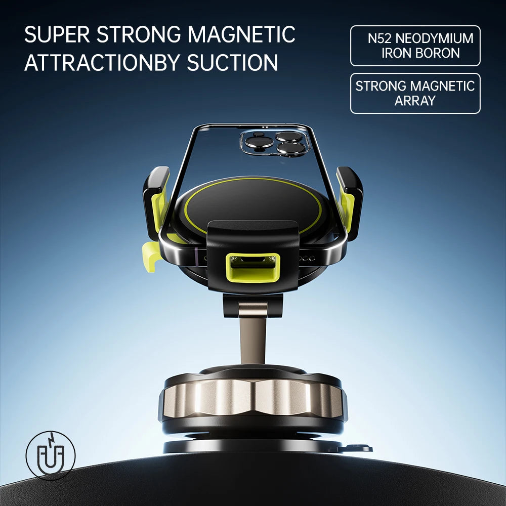 Car Phone Magnetic Stand Mechanical Vacuum nano adhesive Suction Cup Rotate 360° Magnetic Adsorption Bracket Vue