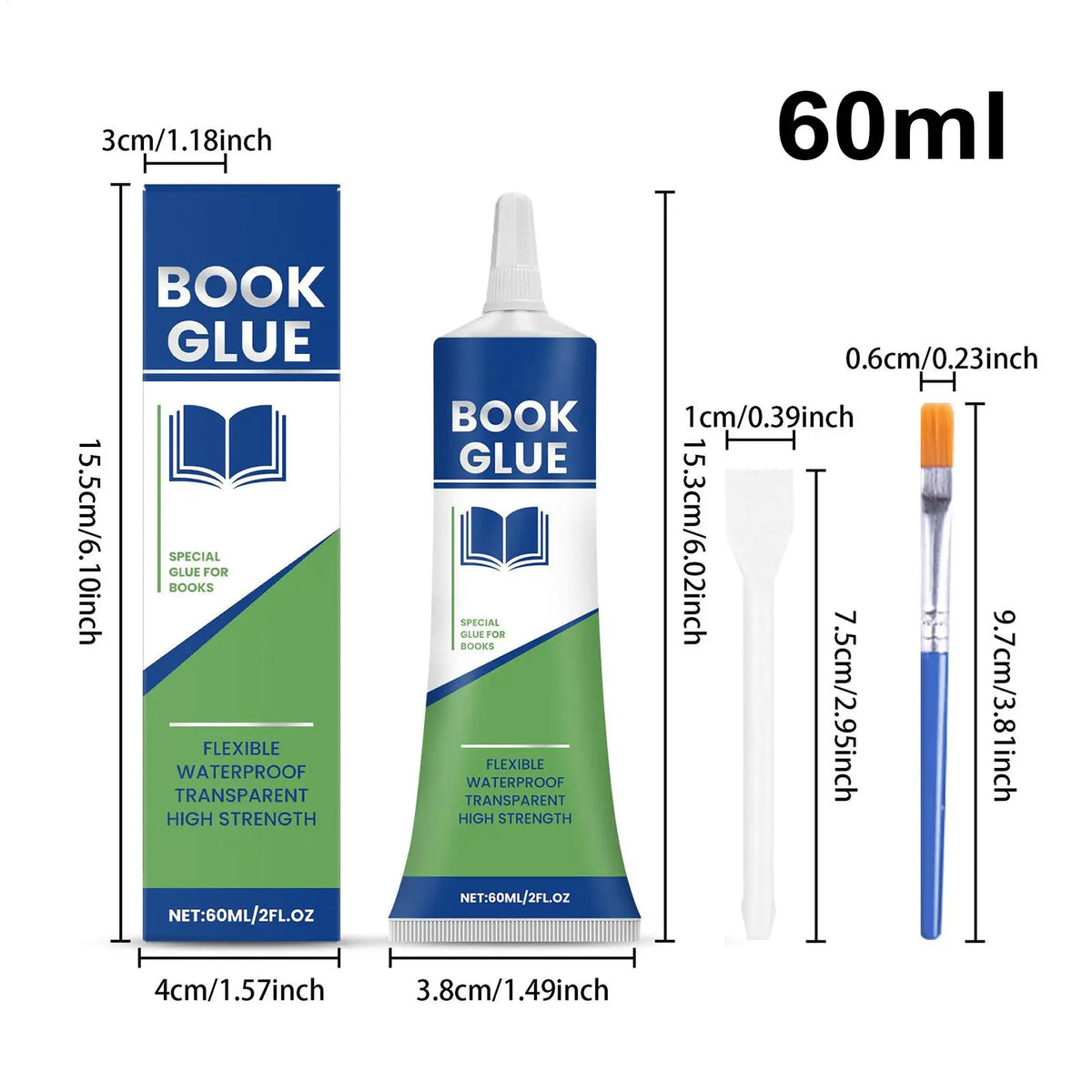 Book Binding Glue 60ml Transparent Paper Book Repair Glue Flexible Sealant DIY Paper Crafts 3D Book Student Stationery adhesives Vue