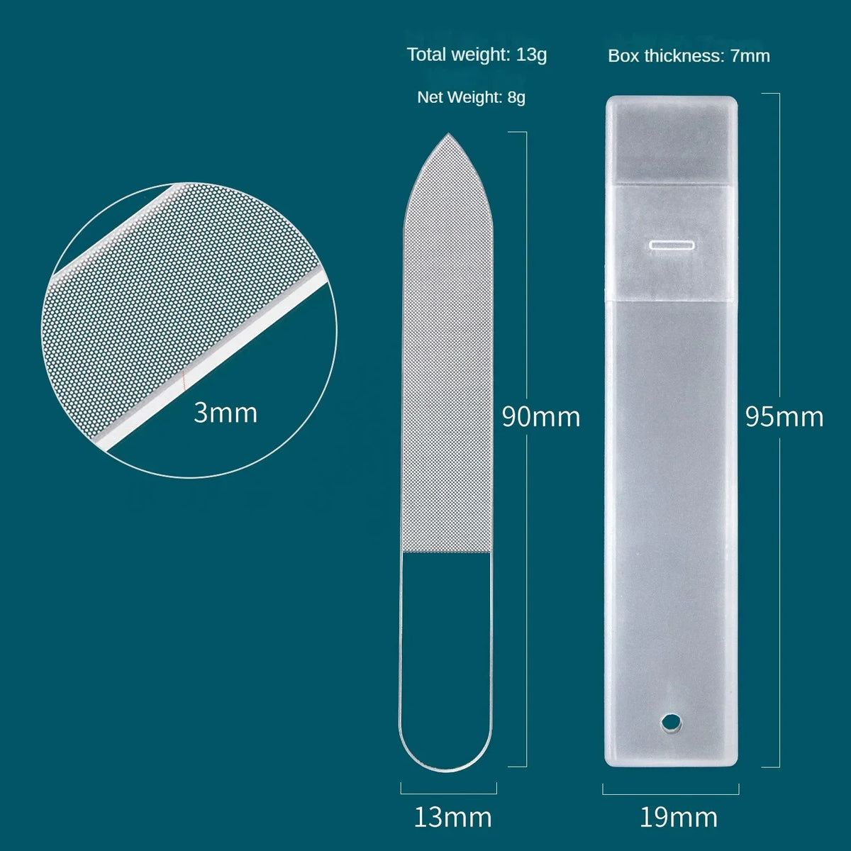 vvocci Nano Glass Nail File Washable Crystal Nail Buffer Shaping Polishing Nail File Sand Strip Vue M186 Pointed