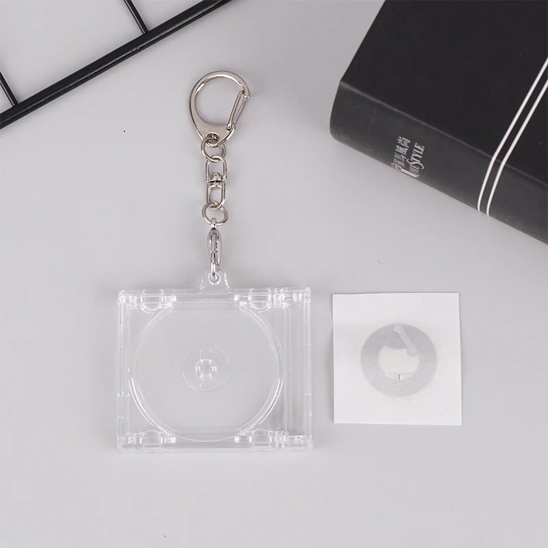 1 PCS Blank Album CD Case Mini Keychain Creative DIY Pendant for Backpack Hanging Decoration Vue