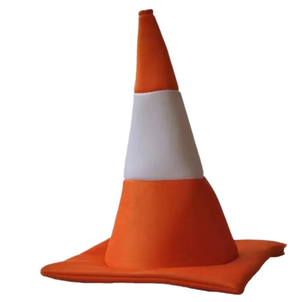 Funny Foldable Traffic Cone Hat All Age Masquerade Stage Hat Role Play Dress Up Party Headgear Show Party Vue Orange