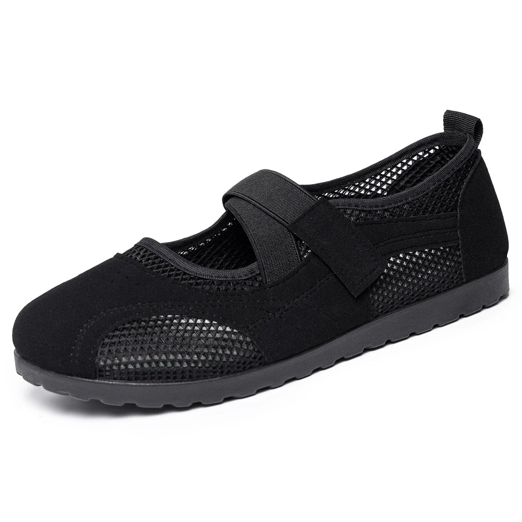 Women's Mary Jane Ballet Flats | Velcro Soft Sole Casual Shoes Mary Jane Flats Vue DZ-G-JLY12-Black 41