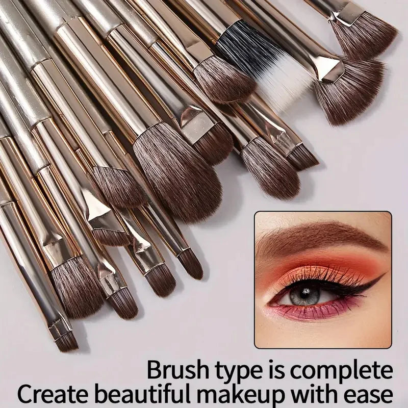 15pcs Makeup Brushes Set Soft Synthetic Eye Makeup Brush Set Blending Eyeshadow Eyeliner Crease Eyebrow Brightening Eye Brush Vue