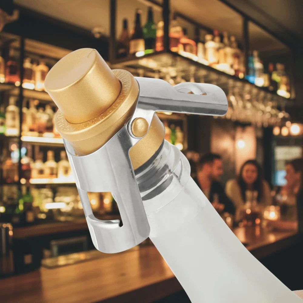 2pcs Built-in Pressure Pump Vacuum Champagne Stopper with Time Stamp Reusable Champagne Sealer Preservation Dual-ear Design Vue