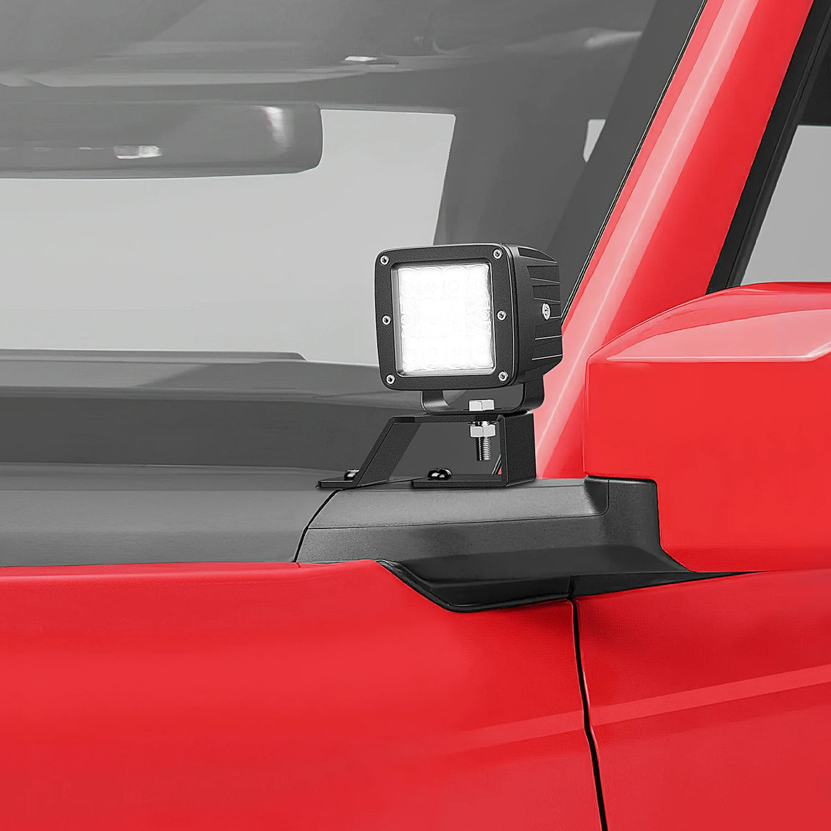 Nilight 2PCS Lower Windshield Hinge Mounting Brackets A-Pillar Brackets for Offroad LED Fog Light Pods for 2021 2022 2023 2024 2025 2026 Ford Bronco Vue