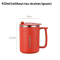 Thermal Coffee Mug Spoon Double Wall Stainless Steel Cold Water
