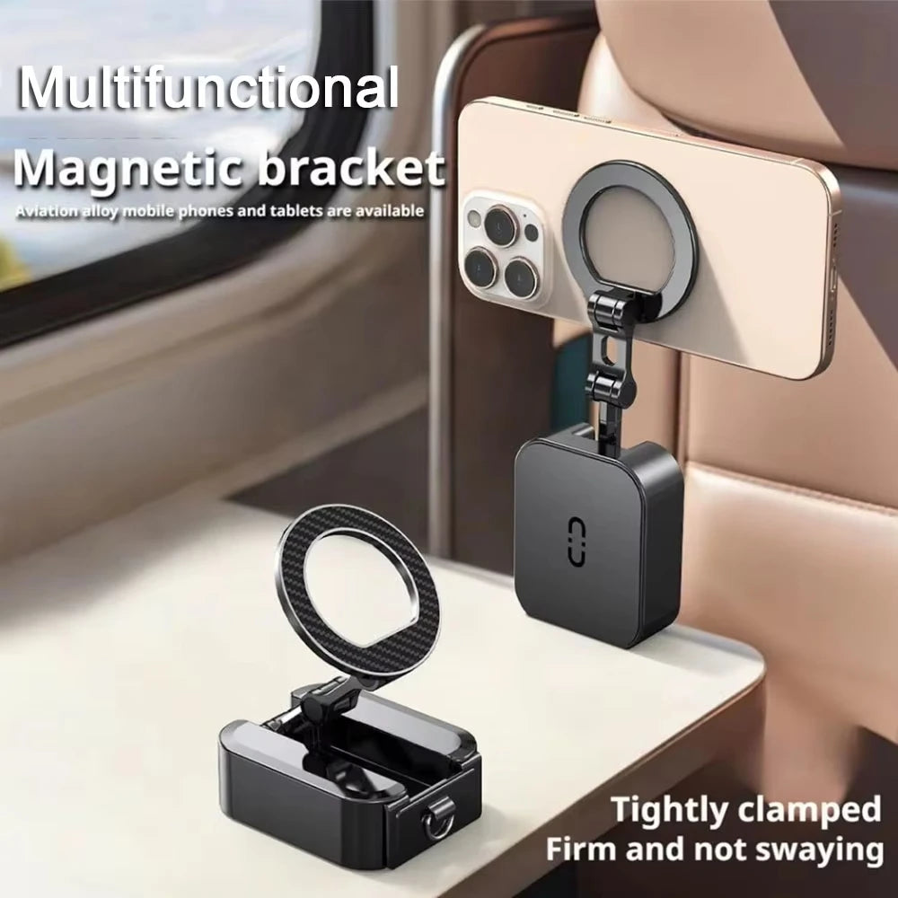 Magnetic Phone Stand Mount Foldable Extendable Portable Travel Holder for Desk Airplane Train Magnet Travel Phone Holder Vue