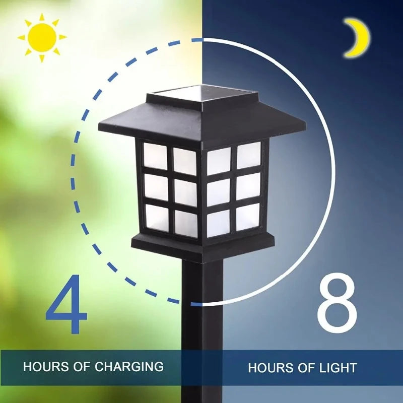 8pcs Led Solar Pathway Lights Waterproof Outdoor Solar Lamp for Garden/Landscape/Yard/Patio/Driveway/Walkway Lighting Vue