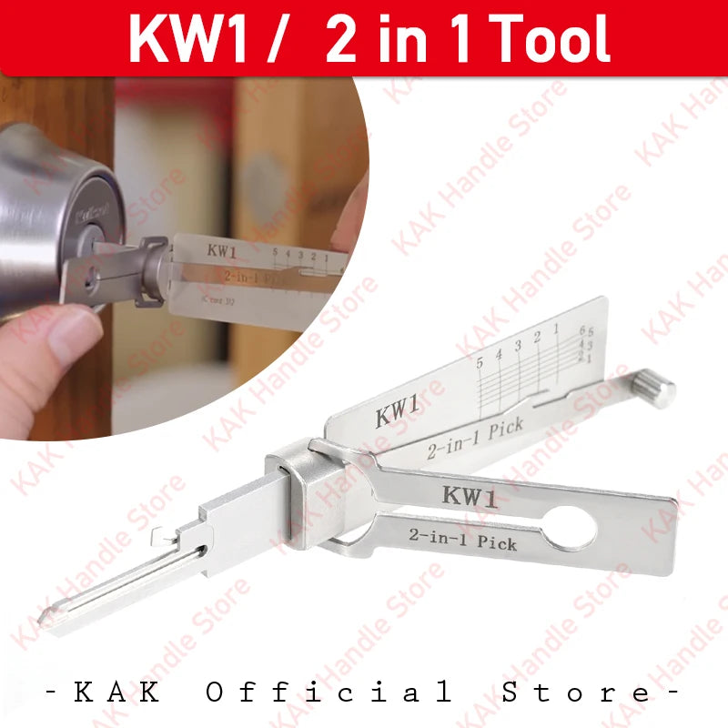 KW1 2 in 1 Locksmith Tools Professional for Home Door Civil Locks Stainless Steel Lock Picking Tool Kit and Key Reader Decoder Vue Default Title