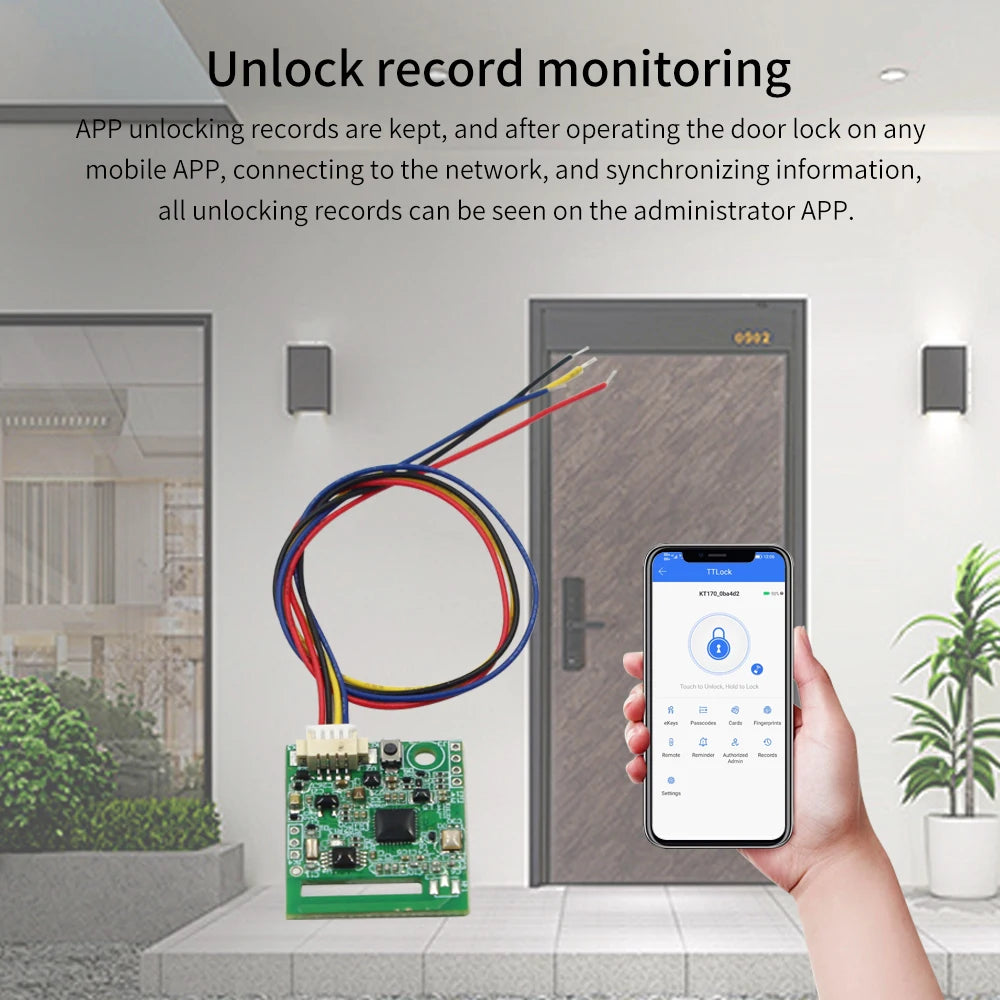 4.5-10V BLE5.0 Smart Switch Electronic Lock Module for TTLOCK APP Work with Gateway G2 for Alexa/Google Home Smart Switch Module Vue