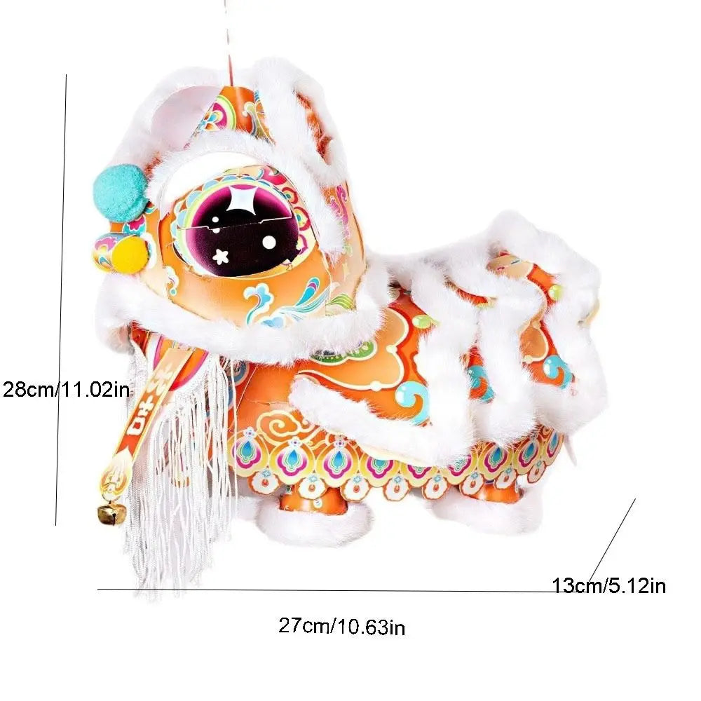 Lion Dance Mid-Autumn Festival Lantern PVC DIY Material Package Chinese Style Lantern Ancient Style with Tassel Handheld Lantern Vue