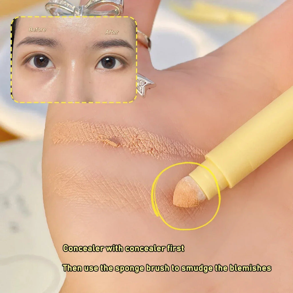 Full Cover Concealer Stick Pencil Conceal Spot Blemish Cream Foundation Waterproof Double-ended Contour Makeup Tool Cosmetic Vue