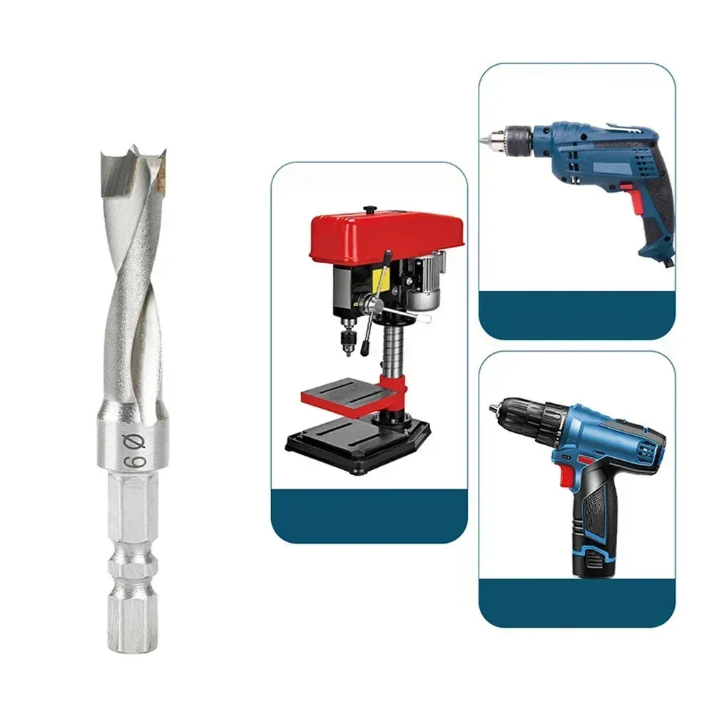 Hexagonal Handle Brad-Point Wood Drill Bit 6.5–10MM Wood Drill Bit Vue