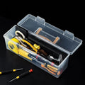 Multi Compartment Transparent Hardware Tool Storage Box Portable Plastic Organizer Case for Office DIY Workshop Vue 2