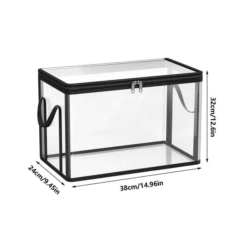 Classroom Storage Bins with Handles & Lids Moving Book Storage Box Multi-Purpose Organizer for Toys Snacks Bedding Clothes Home Vue L