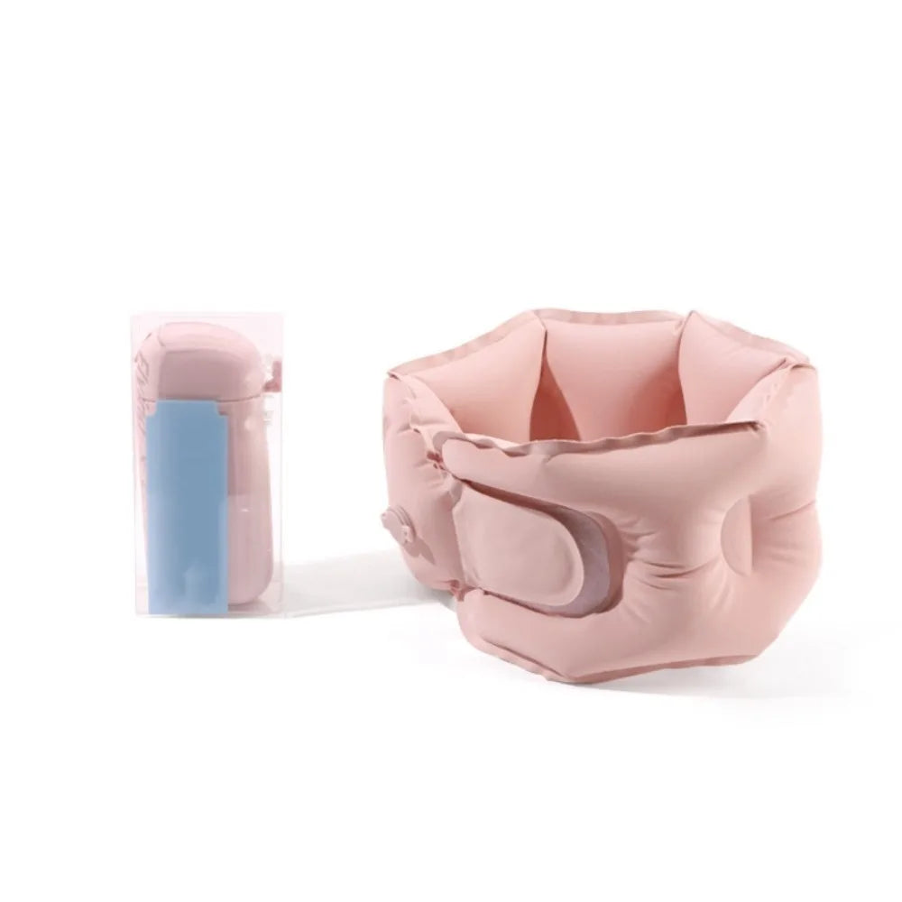 Manual Inflation Inflatable Neck Pillow Ultralight Breathable Travel U-shaped Pillow 360° Support Comfortable Vue Pink