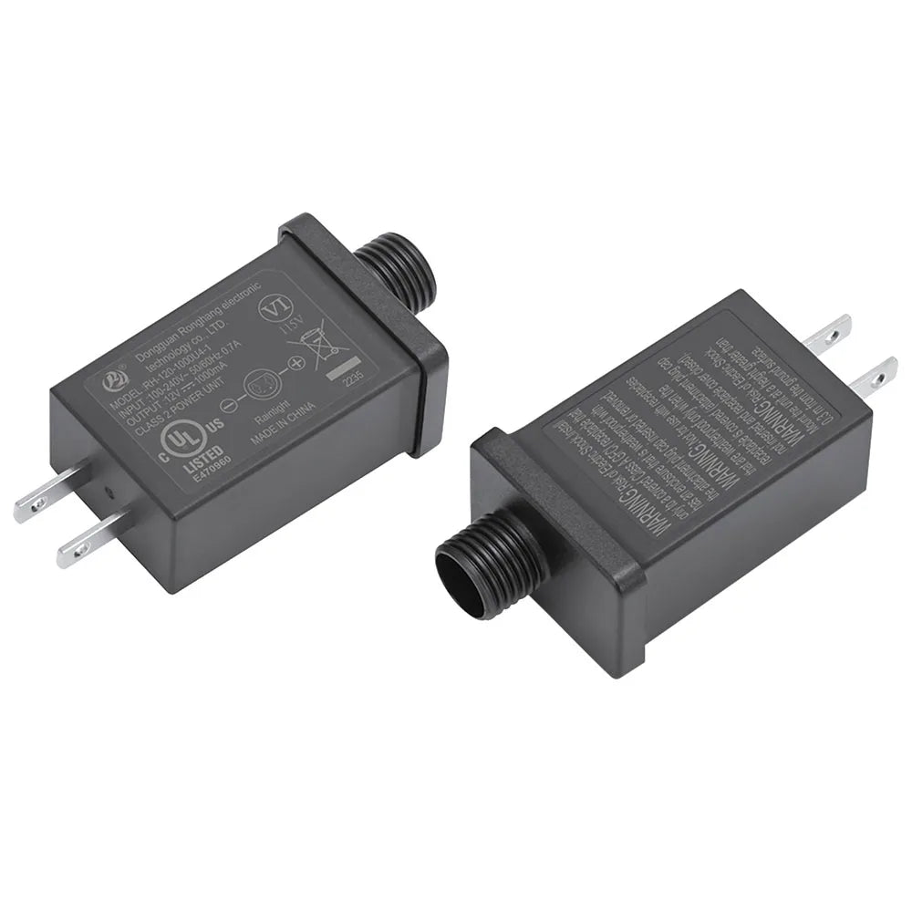 12V 1A Output Class 2 Power Supply Converter IP44 Waterproof Transformer LED Adapter US Plug Replacement Yard Inflatable Adapter Vue