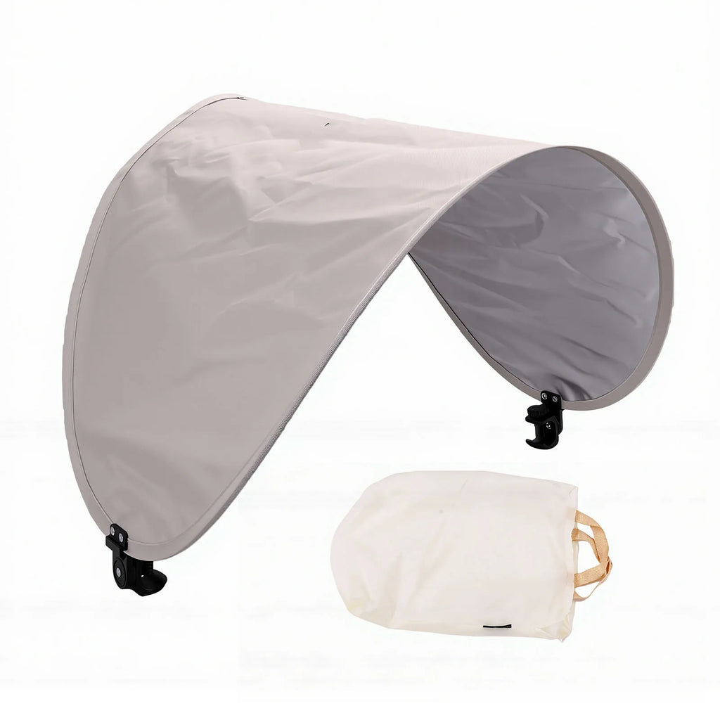 Chair Umbrella Canopy Universal Silver Coated PU Foldable Portable Chair Sun Shade Attachment with Adjustable Clamp for Beach Vue