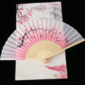 Vintage Silk Folding Hand Fan – Chinese Japanese Art Pattern