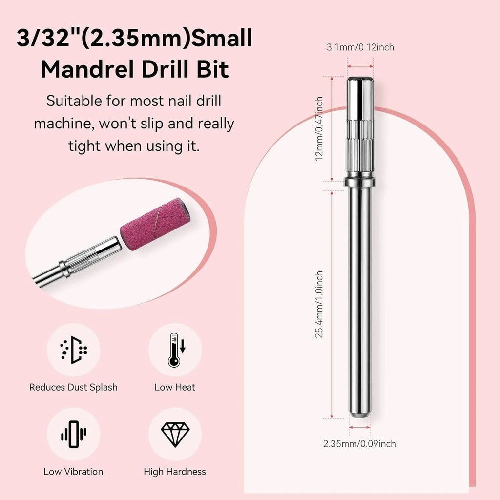 100+1PC 4 Grits Sand Ring Bands With Mini Mandrel 3mm Nail Grinding Head For Electric Grinding Machine Manicure Nail Art Tools Vue