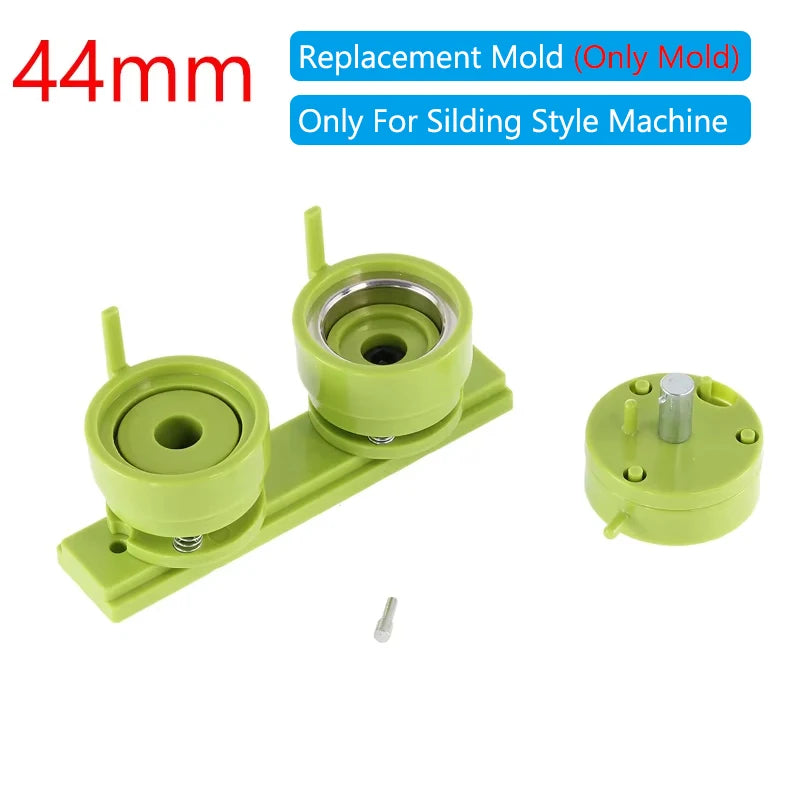 25/32/37/44/58/75mm DIY Combination Badge Button Maker Machine Sliding Style Badge Button Machine Host Replacement Badge Mold Vue Only 44mm Mold
