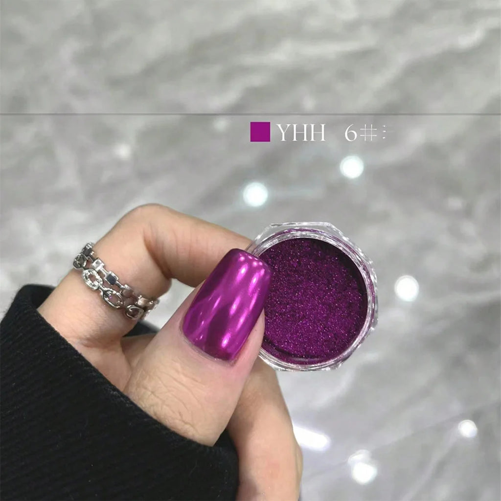 1pc Nail Magic Mirror Powder Multicolor Metal Chrome Mirror Nail Glitter Paint Nail Art Creation Decoration Tools Vue 04