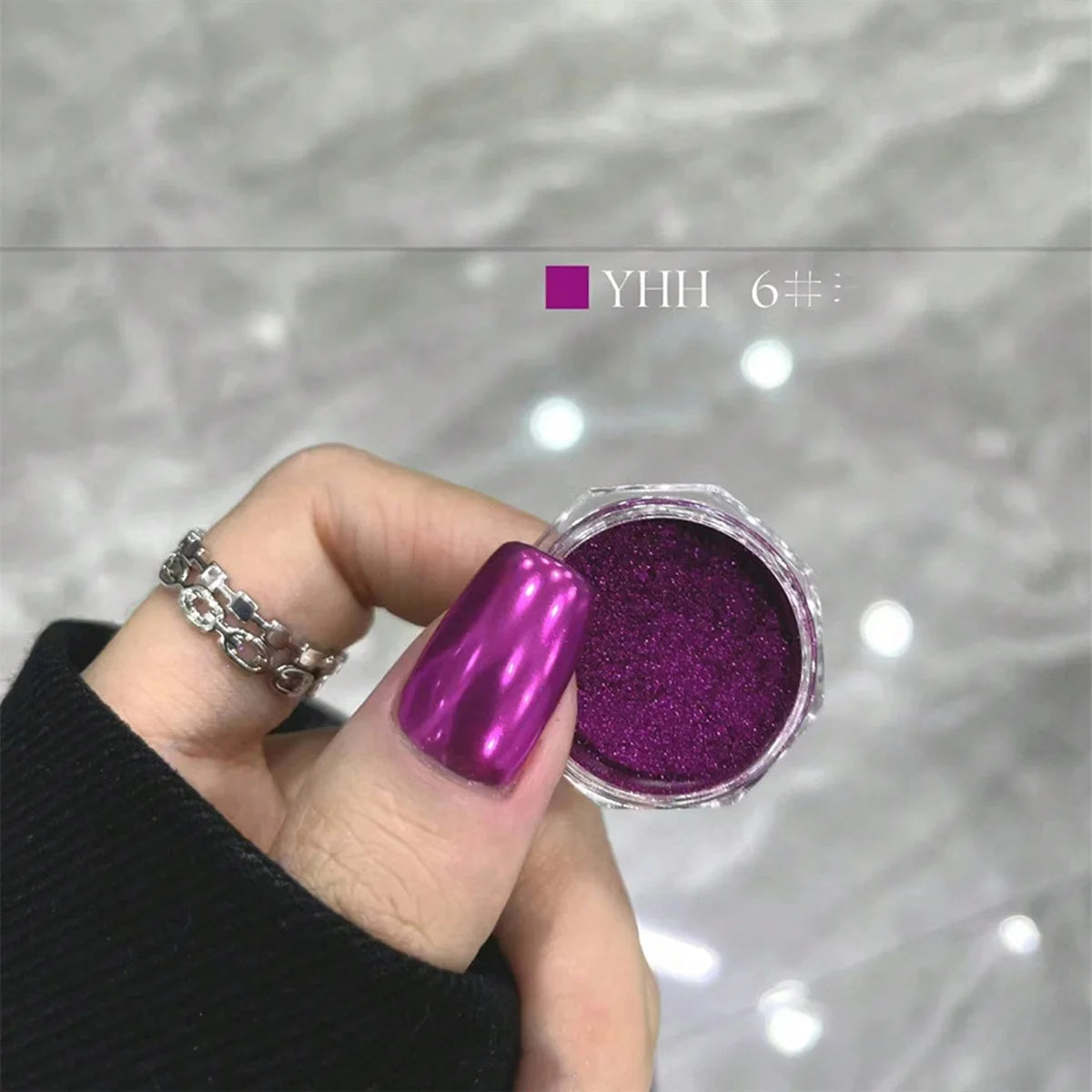 1pc Nail Magic Mirror Powder Multicolor Metal Chrome Mirror Nail Glitter Paint Nail Art Creation Decoration Tools Vue 04
