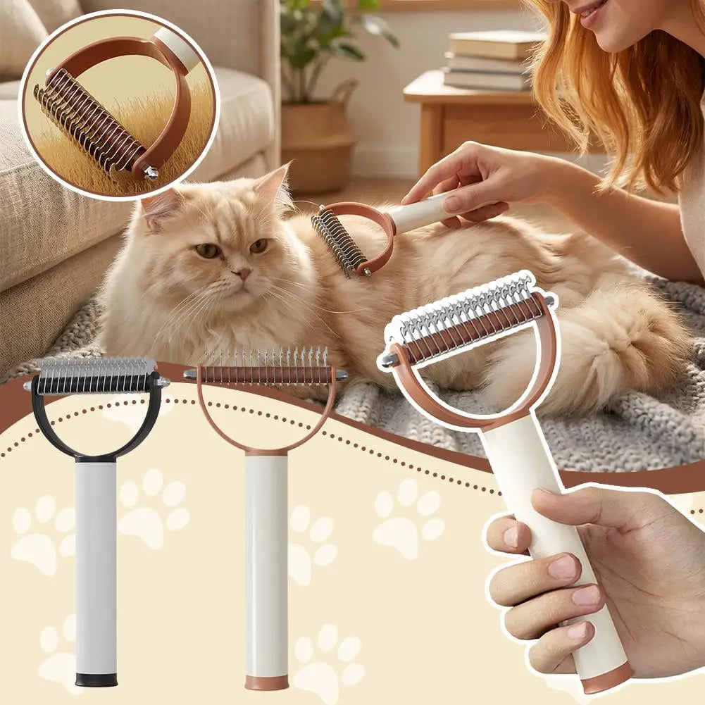 Sticky Hair Paper Pet Double-sided Open Knot Combing Artifact Dog Cat Hair Removal Brush Needle Rake Comb Two-in-one Pet Comb Vue