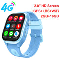 Children 4G Smart Watch Kids GPS WIFI Video Call APP Download SOS Phone Call Smartwatch Monitor Tracker Location Boys Girls Gift Vue Blue with box