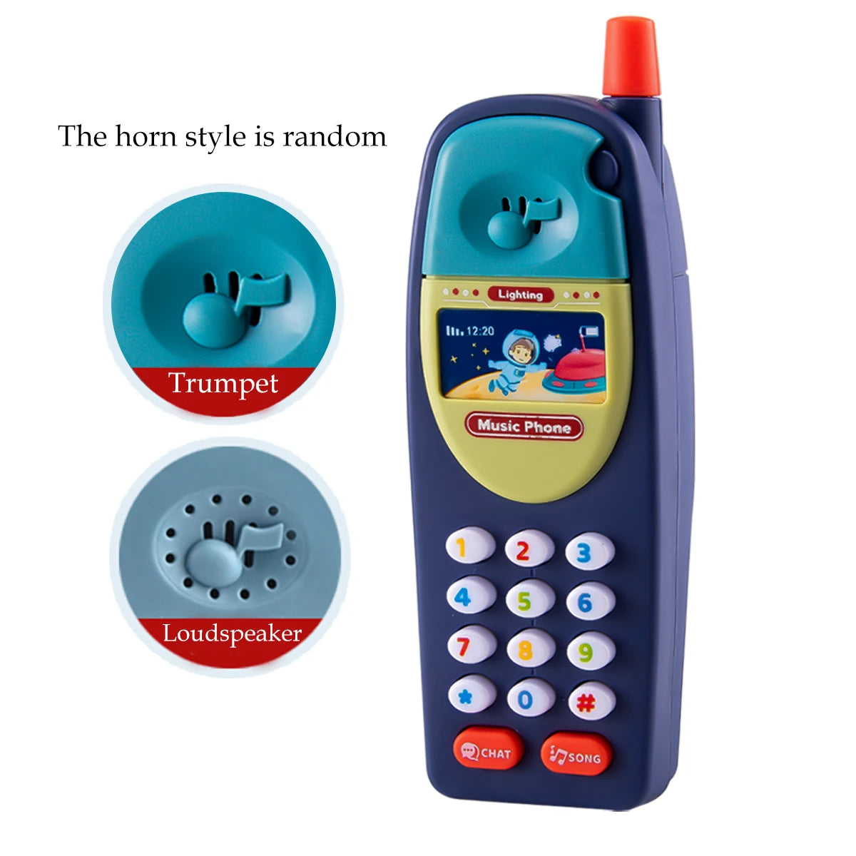 Play Phone Toys for Kids, Fun Music Simulation Phone Lighting Learning Cellphone Toy 4 Color Could Be Chosen Excluding Batteries Vue