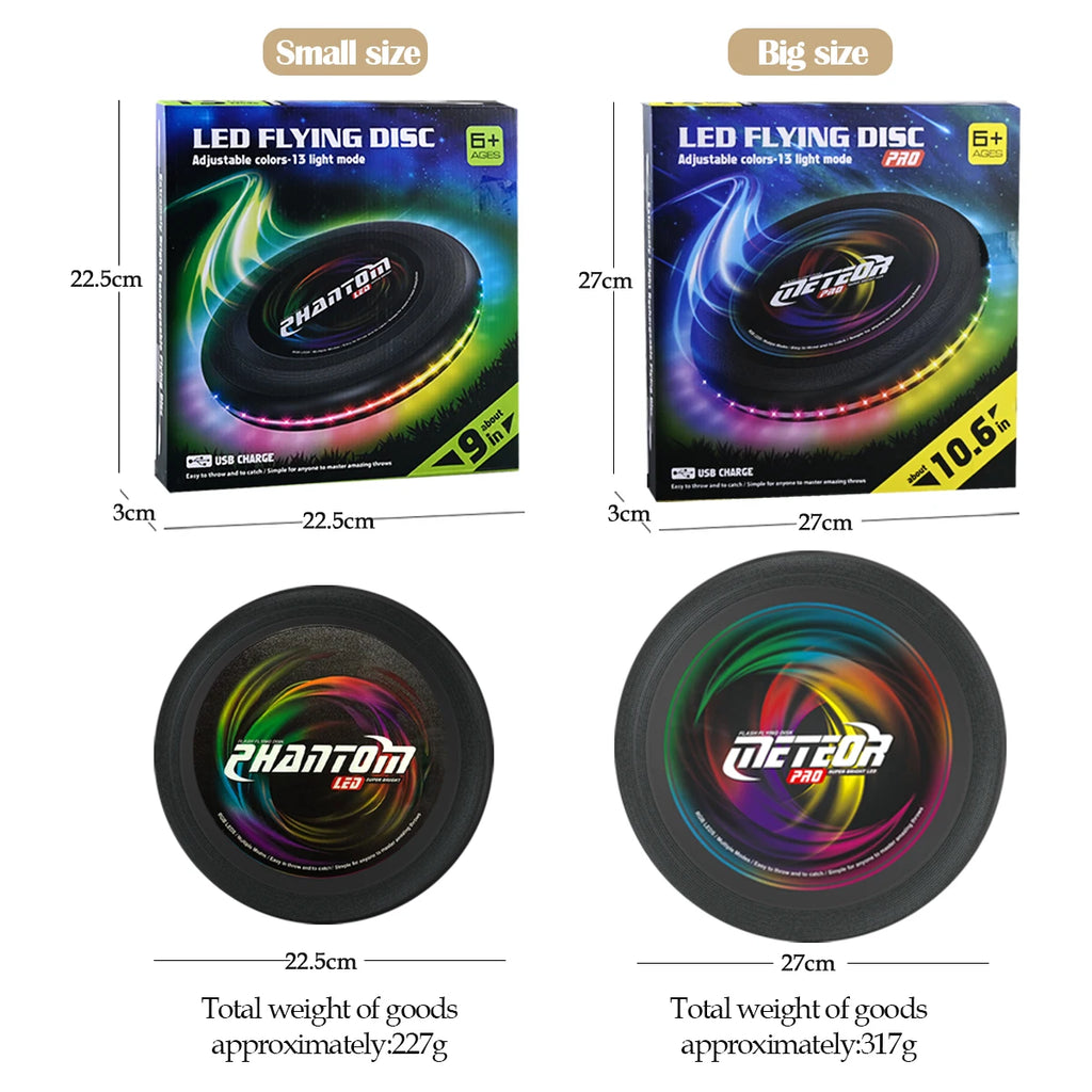 LED Flying Disc, Noctilucence Colorful Outdoor Leisure Toys Various Lighting Changes Lightweight and Fun Sport Game Gifts Vue