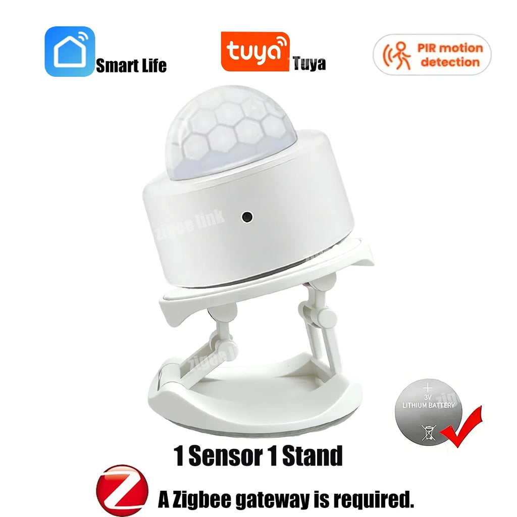 Motion Sensor Zigbee 3.0 Smart Human Body PIR Sensor Infrared Detector Security Alarm Sensor Support Z2M Home Assistant Vue 1 sensor 1 holder