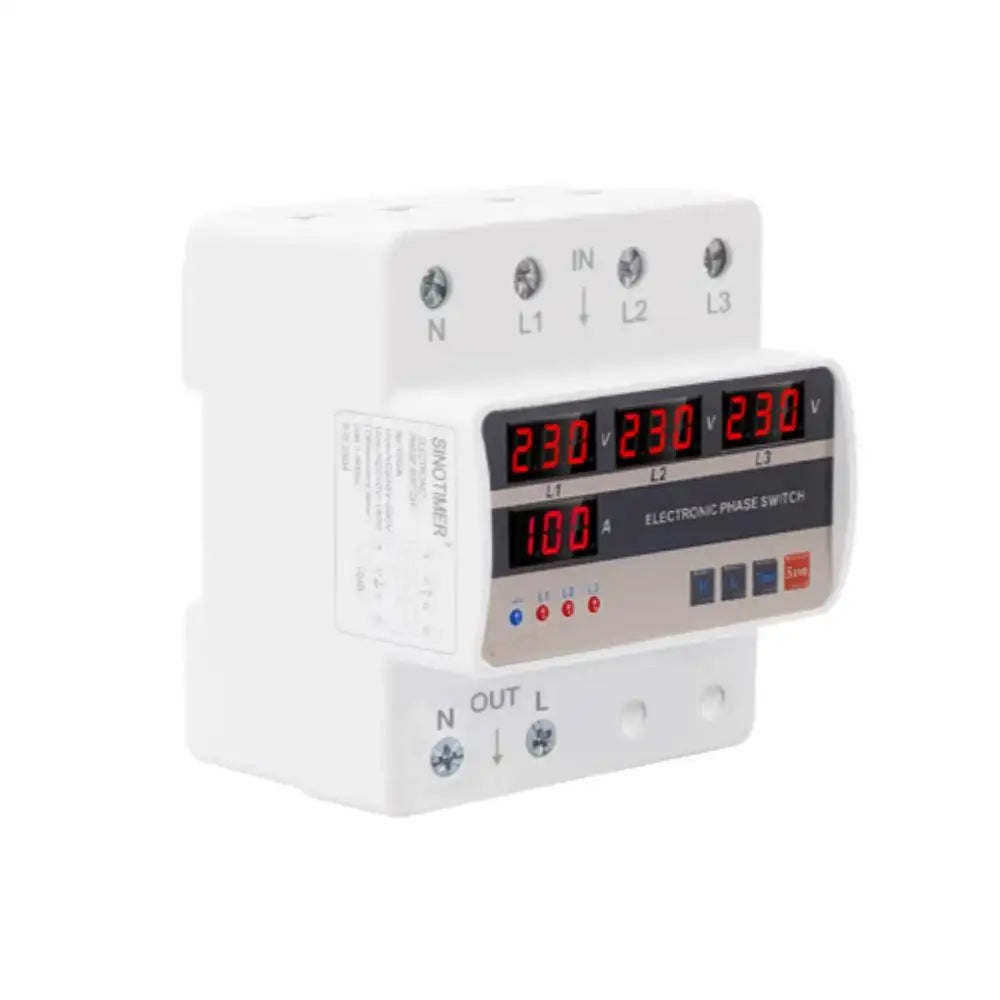 STVP-935S 40A 63A 80A 100A 3 Phase Over Voltage Under Voltage Protector Automatic Transfer Switch Phase Uninterrupted Protector Vue 100A