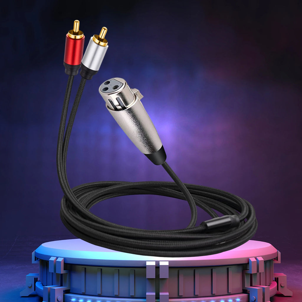Professional XLR Male/Female To Dual RCA Male Cable Stereo Audio Interconnect Cable Adapter for Headphone Amplifier Mic Vue