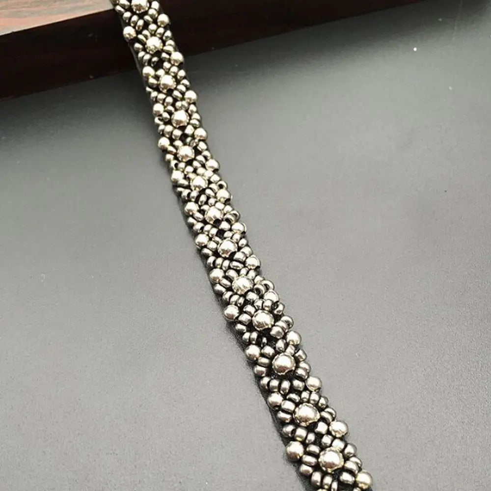Craft Headpiece Sewing Accessories Bridal Applique Fabric Pearl Ribbon Beaded Dress Decor Lace Trim Vue brown