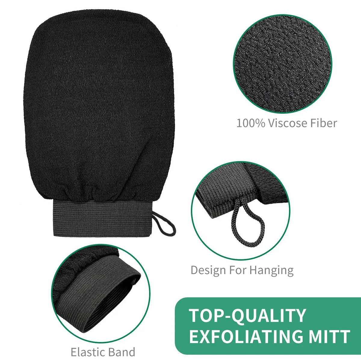 vvocci 1PC Exfoliating Facial Massage Gloves Back Scrub Dead Skin Scrub Durable Multi Color Deep Cleansing Towels For Shower Vue
