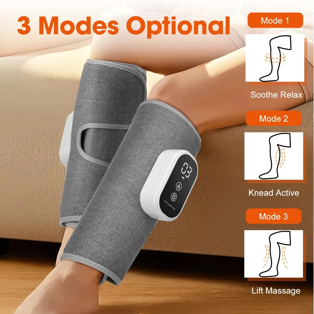 Electric Calf Massager Wireless Rechargeable Air Compression 3 Mode 3 Gear Relax Leg Muscle 360° Air Pressure Leg Massage Vue