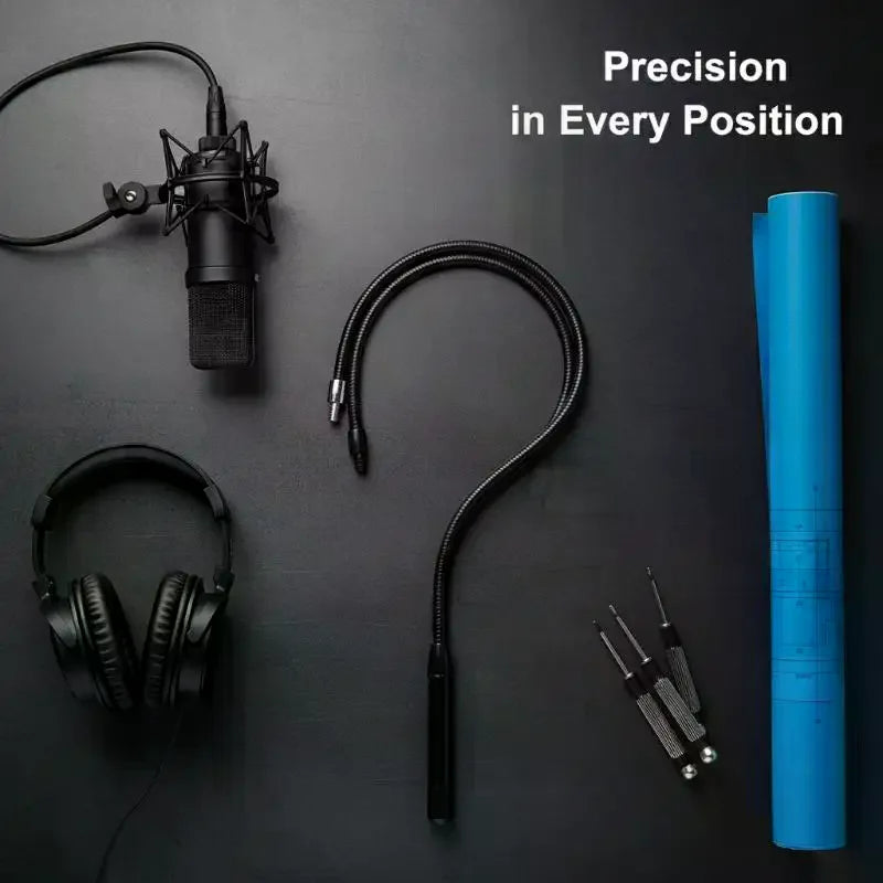 LED M4 Black Silver Microphone Positioning Hose Two External Teeth M4 Flexible Snake Tube Vue