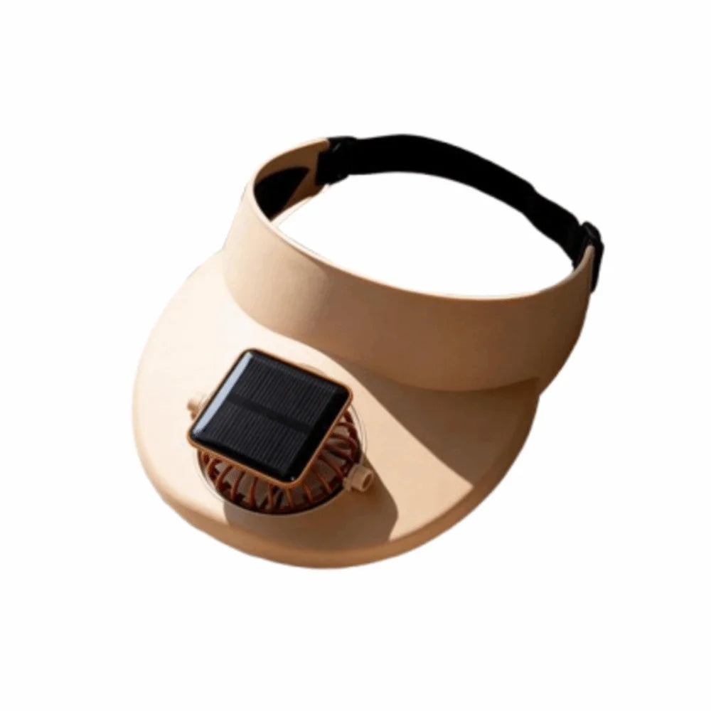Breathable Summer Fan Sunhat Sun Protection Strong Wind Solar Fan Cap Summer Activity Wide Brim Fisherman Hat Usb/Solar Powered Vue Khaki