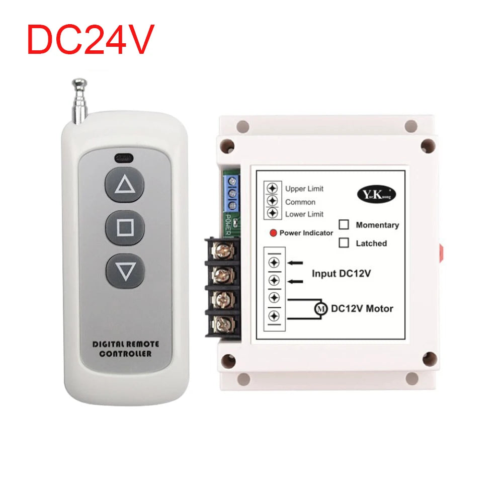 DC12V/24V 40A Motor Controller 400W High Power Motor Wireless Remote Control Forward and Reverse Switch for Roller Shutter Door Vue