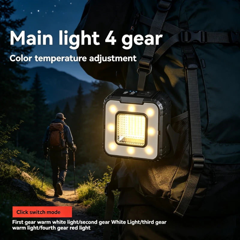 Rechargeable Camping Lantern 5000mAh Stepless Dimming Atmosphere Light Outdoor Hanging Tent Light for Emergency Camping Hiking Vue