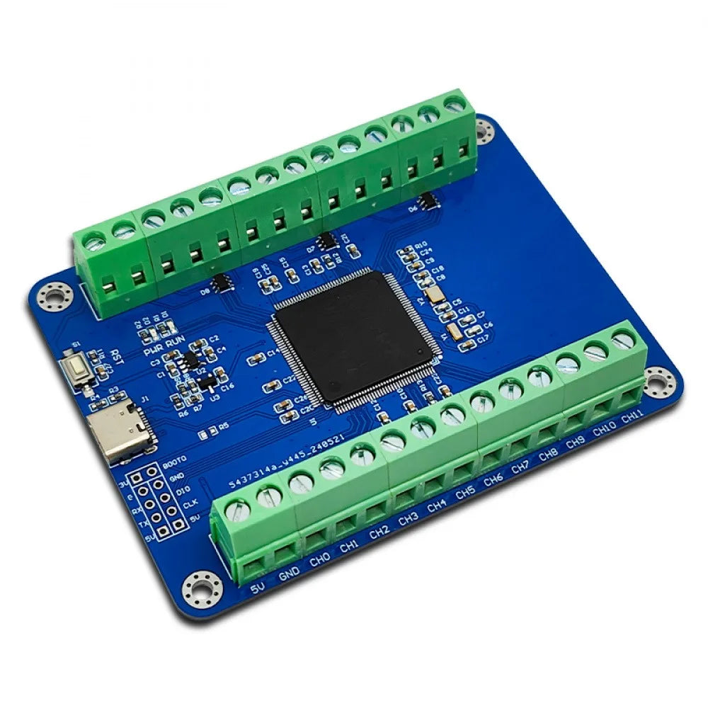 STM32F407ZET6 24 Channel 12 Bit AD Sampling Module Data Acquisition Type-C Interface 0-3V Input Vue