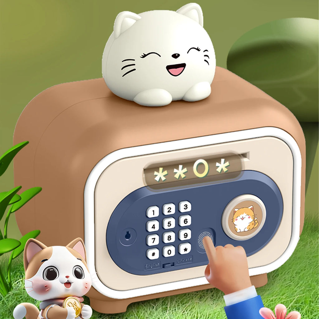 Electronic Piggy Bank Toys, Safe Money Saving Box Coin Banks Password Code Lock ATM Bank Gifts for Kids not Include Battery Vue