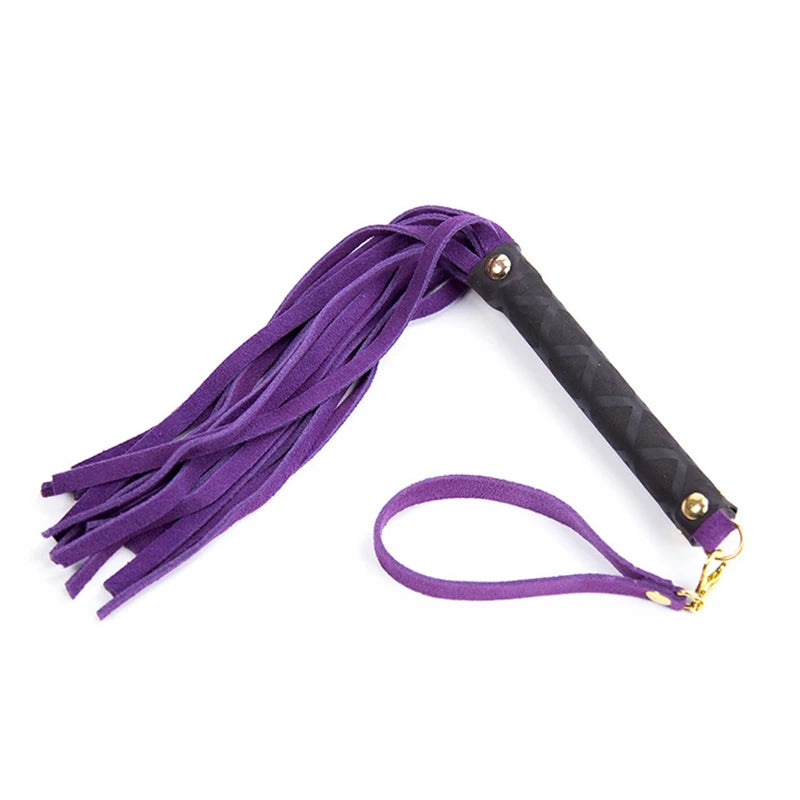 Pu Leather Pimp Whip Racing Riding Crop Party Flogger Hand Cuffs